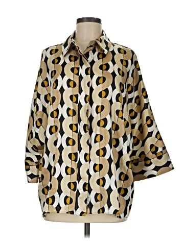 Zara 3/4 Sleeve Button-Down Shirt (view 1)