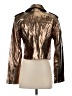 Avec Les Filles 100% Polyurethane Metallic Gold Jacket Size S - photo 2