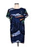 Tildon 100% Polyester Graphic Blue Casual Dress Size M - photo 1