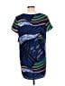 Tildon 100% Polyester Graphic Blue Casual Dress Size M - photo 2