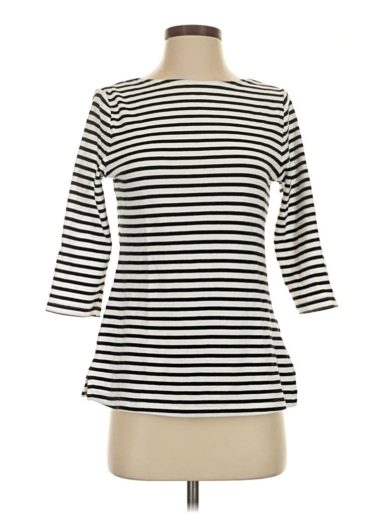 Pre-owned Isaac Mizrahi Live 3/4 Sleeve T-shirt In Ivory
