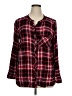 Talbots 100% Viscose Plaid Red Long Sleeve Button-Down Shirt Size 1X - photo 1