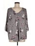 Torrid 100% Polyester Gray 3/4 Sleeve Blouse Size Med Plus (00) - photo 1