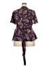 Ann Taylor LOFT 100% Polyester Purple Short Sleeve Blouse Size 18 - photo 2