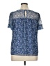 Max Studio Floral Blue Short Sleeve Blouse Size 1X - photo 2