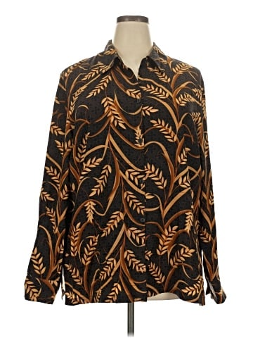 Norton McNaughton Long Sleeve Silk Top (view 1)