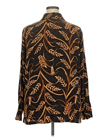 Norton McNaughton Long Sleeve Silk Top (view 2)