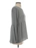 Ann Taylor LOFT 100% Polyester Gray Long Sleeve Blouse Size XS - photo 4