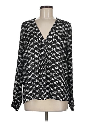 Aqua Long Sleeve Blouse (view 1)