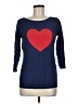 Old Navy 100% Cotton Hearts Blue Pullover Sweater Size M - photo 1