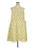 Pixley 100% Polyester Print Yellow Casual Dress Size 3X - photo 1