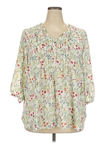 Rose + Olive 3/4 Sleeve Blouse (view 1)