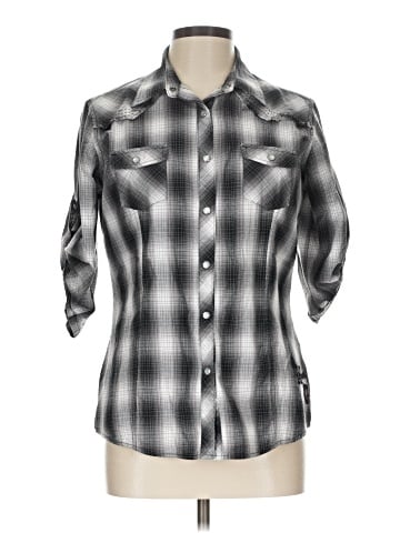 Harley Davidson 3/4 Sleeve Button-Down Shirt (view 1)