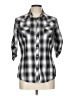 Harley Davidson 100% Cotton Plaid Silver 3/4 Sleeve Button-Down Shirt Size L - photo 1