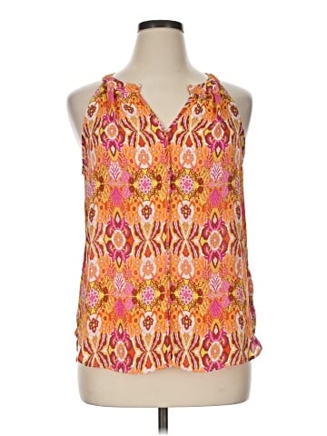 Rose + Olive Sleeveless Blouse (view 1)