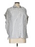 Madewell 100% Viscose Stripes Silver Short Sleeve Blouse Size L - photo 1