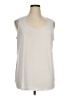 Susan Graver Solid Ivory Sleeveless T-Shirt Size 1X - photo 1