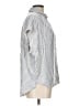 Madewell 100% Viscose Stripes Silver Short Sleeve Blouse Size L - photo 4