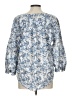 Caslon 100% Cotton Blue 3/4 Sleeve Blouse Size Lg Petite - photo 2