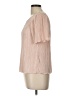Ann Taylor 100% Polyester Pink Short Sleeve Blouse Size Lg Petite - photo 5