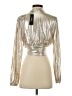 Lulus 100% Polyester Metallic Silver Long Sleeve Blouse Size S - photo 2