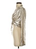 Lulus 100% Polyester Metallic Silver Long Sleeve Blouse Size S - photo 5