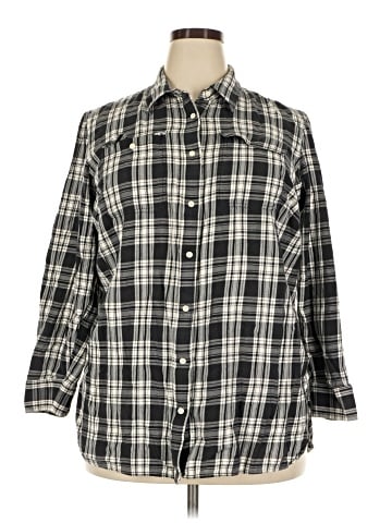 Lauren by Ralph Lauren 3/4 Sleeve Button-Down Shirt (view 1)