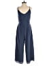 Lavender Brown 100% Silk Solid Blue Jumpsuit Size S - photo 2