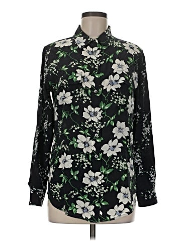 Equipment Long Sleeve Silk Top (view 1)
