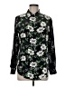 Equipment 100% Silk Floral Black Long Sleeve Silk Top Size M - photo 1