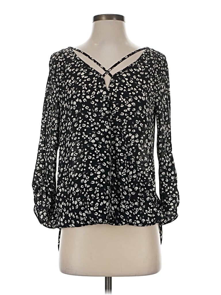 Pre-owned Bold Elements Long Sleeve Blouse In Black