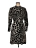 Topshop 100% Polyester Animal Print Black Cocktail Dress Size 6 - photo 1