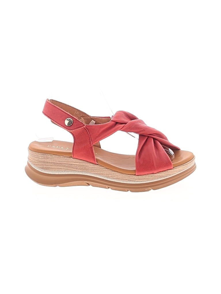 Pre-owned Assorted Brands Wedges In Red