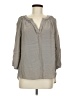 Max Studio 100% Silk Gray 3/4 Sleeve Silk Top Size M - photo 1