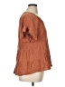 Umgee 100% Cotton Brown Short Sleeve Blouse Size XL - photo 4
