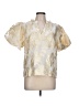 Ellison 100% Polyester Gold Short Sleeve Blouse Size L - photo 1