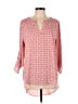 Cato 100% Polyester Pink Orange 3/4 Sleeve Blouse Size L - photo 1
