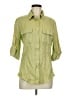 Dylan 100% Linen Green 3/4 Sleeve Button-Down Shirt Size M - photo 1