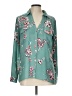 Candie's 100% Polyester Floral Teal Long Sleeve Blouse Size L - photo 1
