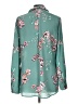 Candie's 100% Polyester Floral Teal Long Sleeve Blouse Size L - photo 2