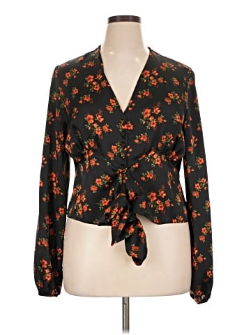 Topshop Long Sleeve Blouse (view 1)