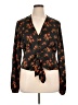 Topshop 100% Polyester Black Long Sleeve Blouse Size 14 - photo 1