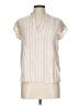 Sanctuary Stripes Ivory Short Sleeve Blouse Size L - photo 1