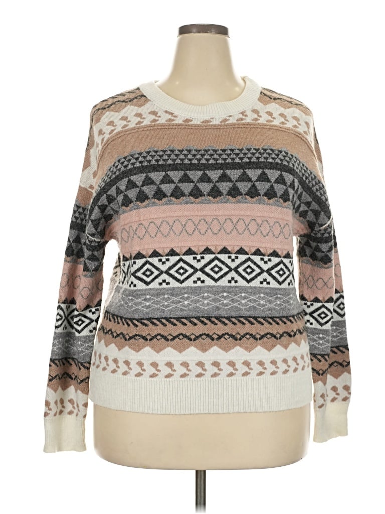 Pre-owned Pink Lily Pullover Sweater In Ivory