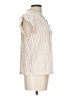 Sanctuary Stripes Ivory Short Sleeve Blouse Size L - photo 4