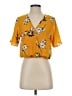 Sienna Sky 100% Polyester Yellow Short Sleeve Blouse Size S - photo 1