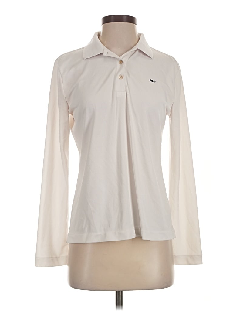 Pre-owned Vineyard Vines Long Sleeve Polo Shirt In Ivory