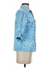 J. McLaughlin Print Blue 3/4 Sleeve Button-Down Shirt Size XS - photo 4