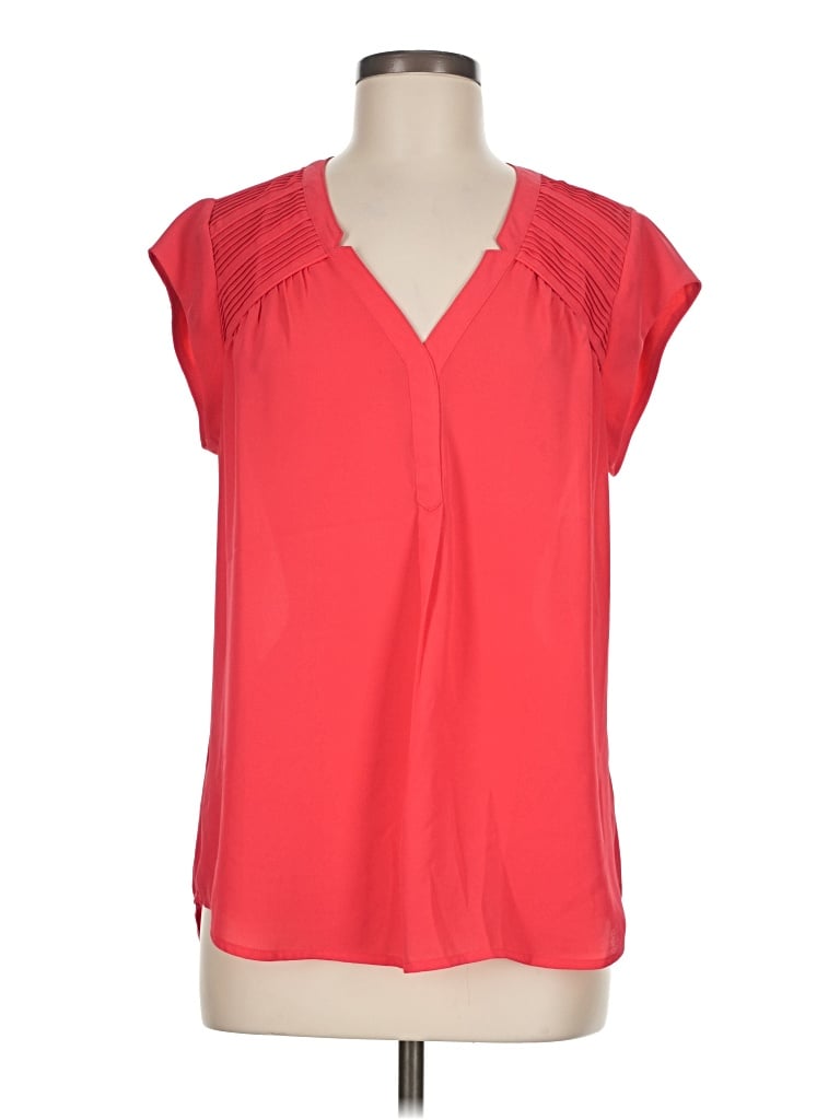 Pre-owned Daniel Rainn Short Sleeve Blouse In Red