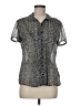 East5th Animal Print Silver Short Sleeve Blouse Size M - photo 1